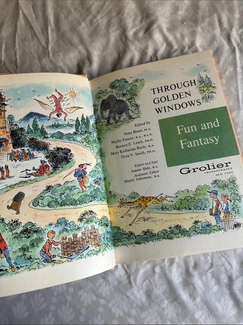 Through Golden Windows Fun and Fantasy Children's Vintage Hardcover Book